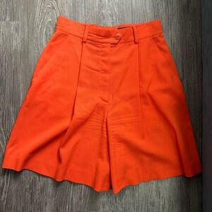 VINTAGE • Escada • High Waisted Shorts • Made in Italy • 100% Wool • Orange • 36